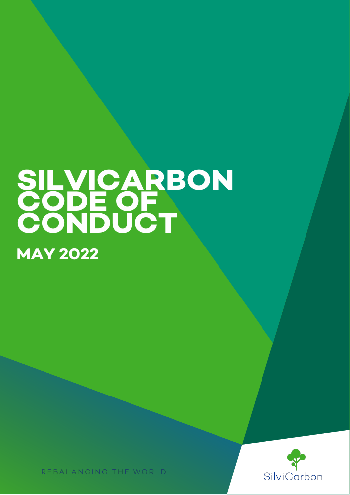 Cover of the SilviCarbon Code of Conduct, May 2022